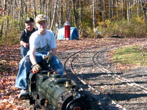 NJLSRyanHarryK4 Ryan enjoying a coal fired K4 locomotive run