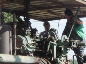 Learning to drive and operate a steam tractor 